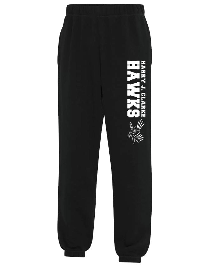 NEW! Harry J Clarke • Premium ADULT UNISEX SWEAT PANTS with Pockets • Spirit Wear • Black