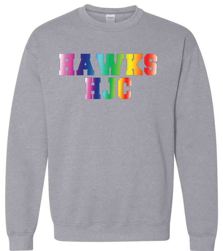 HARRY J CLARKE P.S. • ADULT UNISEX CREW SWEATSHIRT •HJC Rainbow • Sport Grey