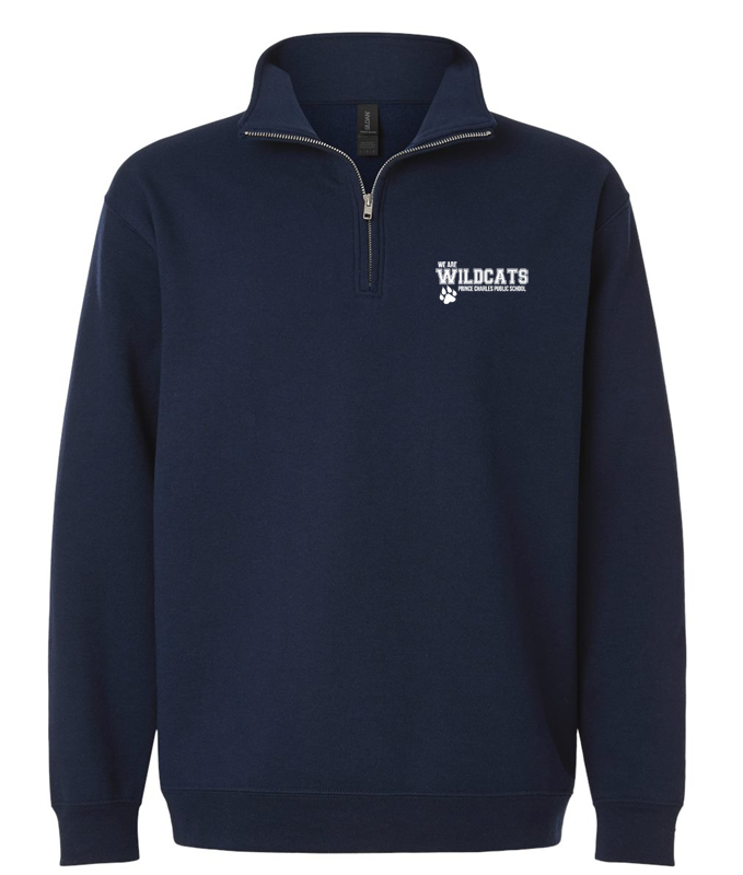 Princes Charles PS • ADULT UNISEX 1/4 QUARTER ZIP CREW SWEATSHIRT • Spirit Wear • Black