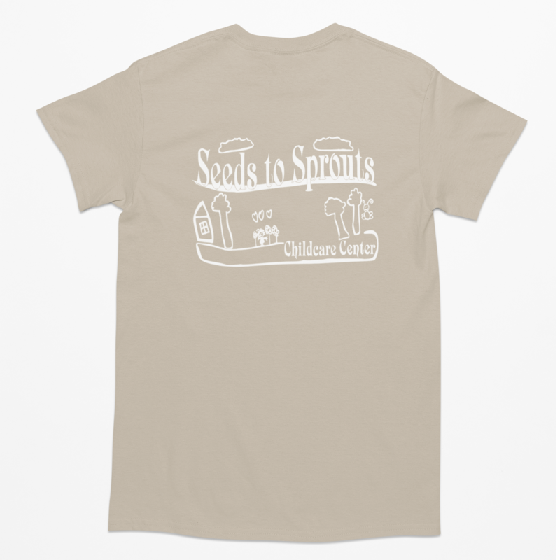 Seeds to Sprouts • ADULT UNISEX T-SHIRT • Spirit Wear • Black or Light Pink or Sand or Sport Grey