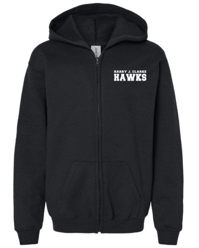 Harry J Clarke • YOUTH FULL ZIP HOODIE • Spirit Wear •  Black