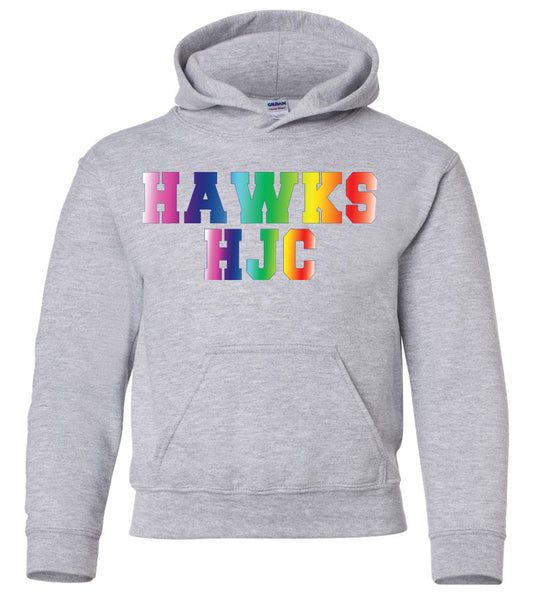 HARRY J CLARKE P.S. • YOUTH HOODIE •HJC Rainbow Design • Sport Grey