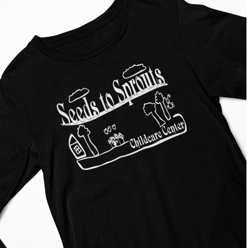 Seeds to Sprouts • ADULT UNISEX  LONG-SLEEVE T-SHIRT • Spirit Wear •  Black or Light Pink or Sport Grey