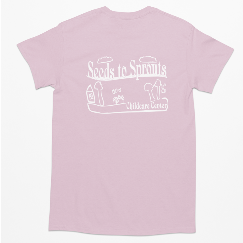 Seeds to Sprouts • ADULT UNISEX  T-SHIRT • Spirit Wear •  Black or Light Pink or Sand or Sport Grey
