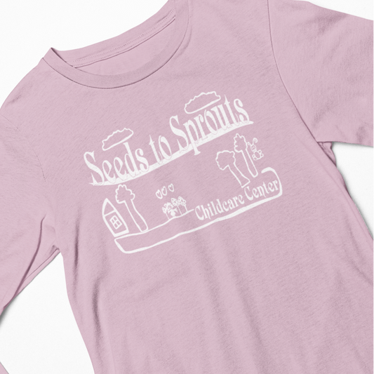 Seeds to Sprouts • ADULT UNISEX  LONG-SLEEVE T-SHIRT • Spirit Wear •  Black or Light Pink or Sport Grey