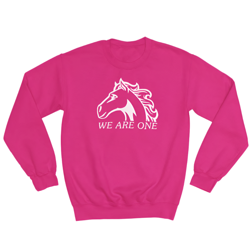 Susanna Moodie P.S. • ADULT UNISEX CREW SWEATSHIRT • Pink Day • We Are One • Heliconia Pink