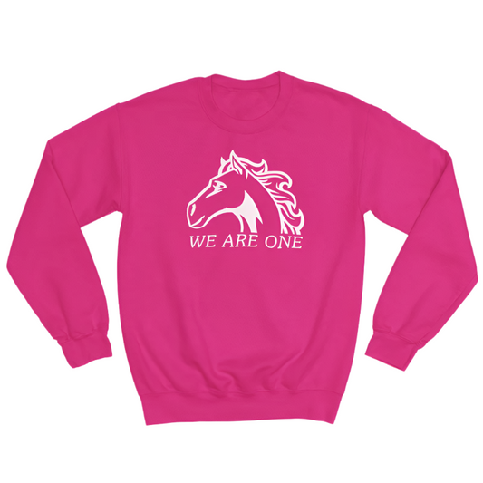 Susanna Moodie P.S. • ADULT UNISEX CREW SWEATSHIRT • Pink Day • We Are One • Heliconia Pink