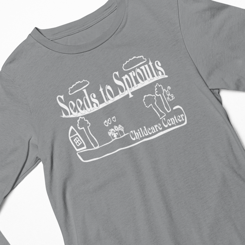 Seeds to Sprouts • ADULT UNISEX  LONG-SLEEVE T-SHIRT • Spirit Wear •  Black or Light Pink or Sport Grey