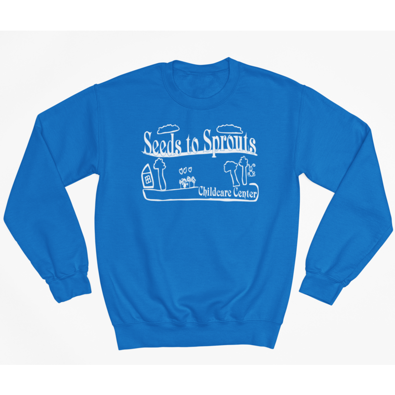 Seeds to Sprouts • TODDLER CREW SWEATSHIRT • Spirit Wear •  Black or Heather Grey or Light Pink or Royal Blue