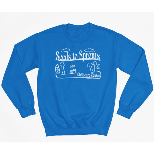 Seeds to Sprouts • TODDLER CREW SWEATSHIRT • Spirit Wear •  Black or Heather Grey or Light Pink or Royal Blue
