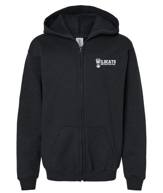 Prince Charles P.S.• ADULT UNISEX FULL ZIP HOODIE • Spirit Wear •  Black or Royal Blue