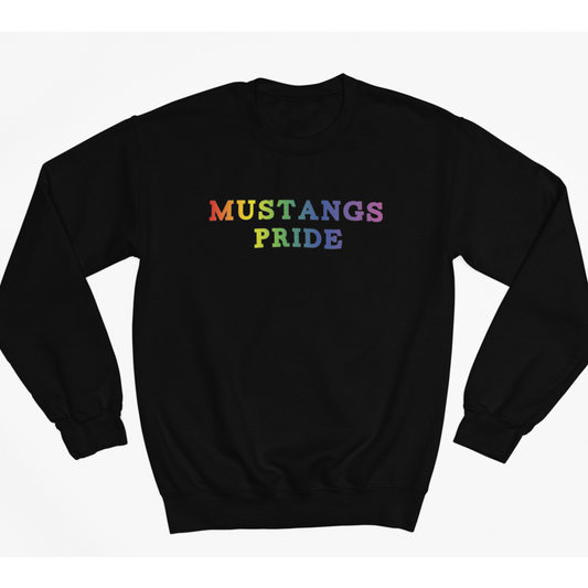 Susanna Moodie E.S. • CREW SWEATSHIRT • Mustangs Pride Rainbow  • BLACK